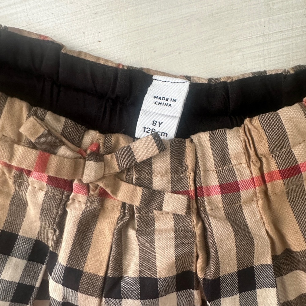Burberry Tan and Black Checkered Skirt great condition 8y
